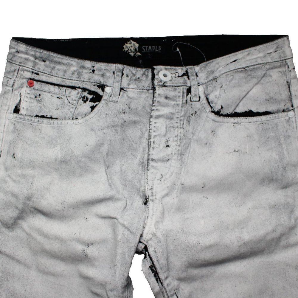 Staple White Painted Jeans